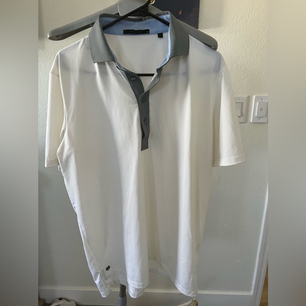 Greyson - White polo with gray collar. Used in perfect condition. Size Medium.